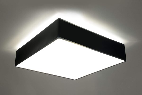 Plafoniera Quadrata da Soffitto in PVC 3xE27 HORUS 45 Nera da interno