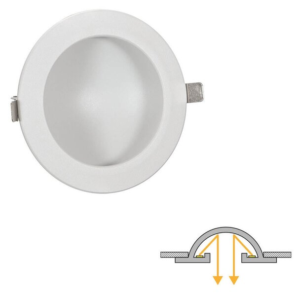 Faro LED da incasso Rotondo Luce INDIRETTA 12W Foro Ø130mm Colore Bianco Naturale 4.000K