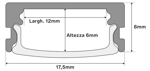 Profilo Slim 1m e 2m NERO (per striscia LED) Variante Lunghezza Profilo 1 metro