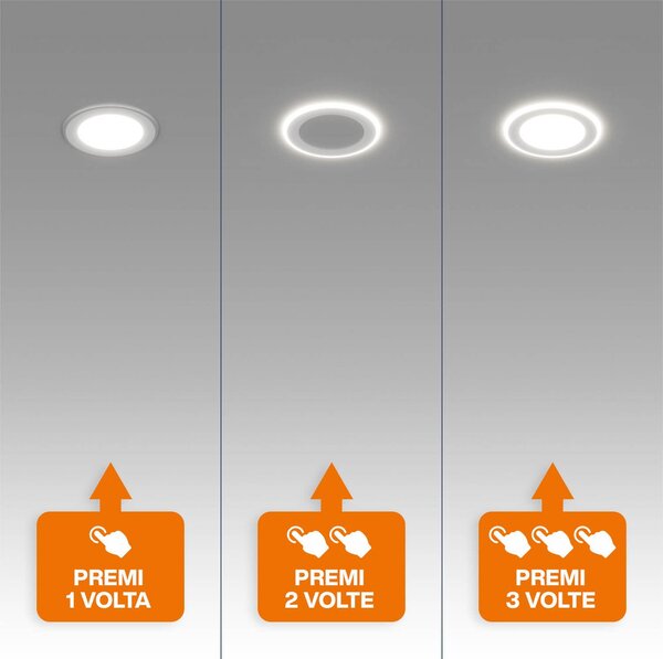 Faretto LED da incasso 125W Doppia Accensione - Foro Ø123mm Colore Bianco Naturale 4.000K