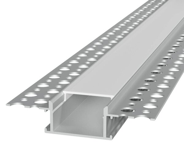 Profilo da incasso per Cartongesso in Alluminio per doppia striscia LED Variante Lunghezza 2 Metri