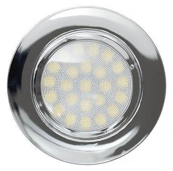Faro da incasso LED 220V 4W IP44 foro ø56mm - 60mm Cromato Colore Bianco Naturale 4.200K