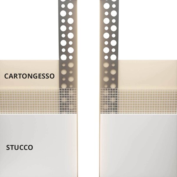 Profilo da incasso per Cartongesso in Alluminio per doppia striscia LED Variante Lunghezza 2 Metri