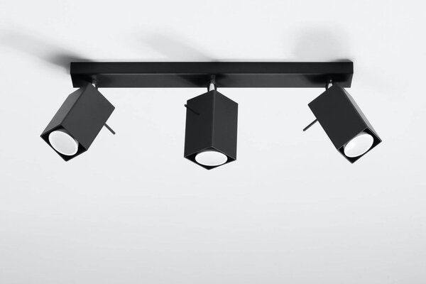 Plafoniera da Soffitto in Acciaio 3xGU10 MERIDA 3 Nera Orientabile
