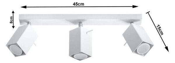 Plafoniera da Soffitto in Acciaio 3xGU10 MERIDA 3 Bianca Orientabile