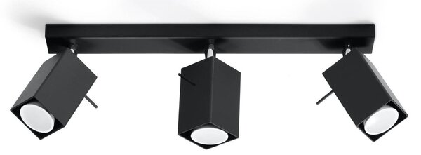 Plafoniera da Soffitto in Acciaio 3xGU10 MERIDA 3 Nera Orientabile