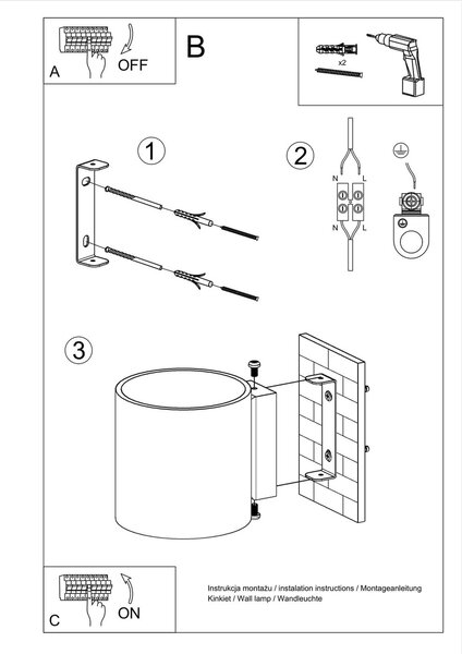 Applique da Parete in Vetro Bianco VICI G9 Bianca da interno