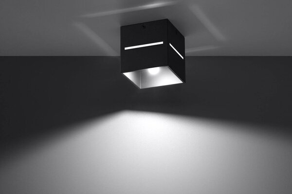 Plafoniera Quadrata da Soffitto in Alluminio LOBO G9 Nera da interno