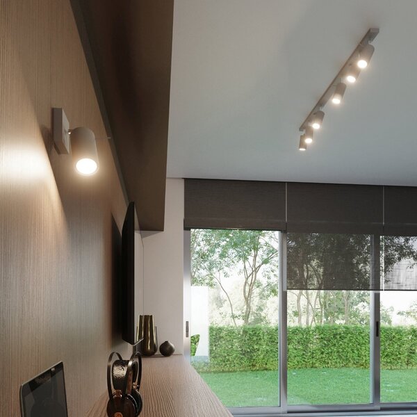Plafoniera da soffitto in Acciaio 3xGU10 RING 3 Orientabile Grigia