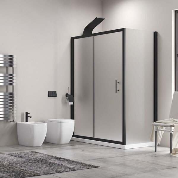 Kamalu box doccia vetro piumato 70x100 telaio nero opaco | kfn5000sn
