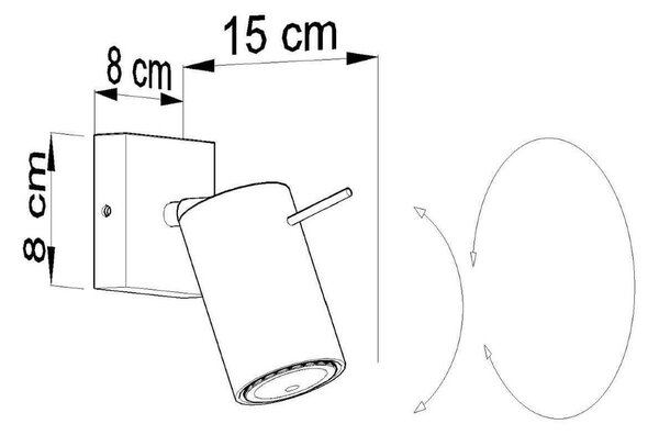 Applique in Acciaio Orientabile da Parete RING GU10 Grigia da interno