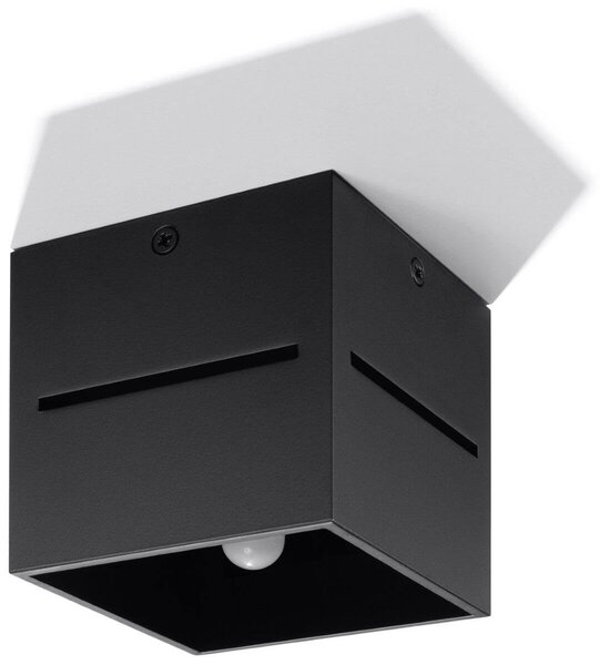 Plafoniera Quadrata da Soffitto in Alluminio LOBO G9 Nera da interno