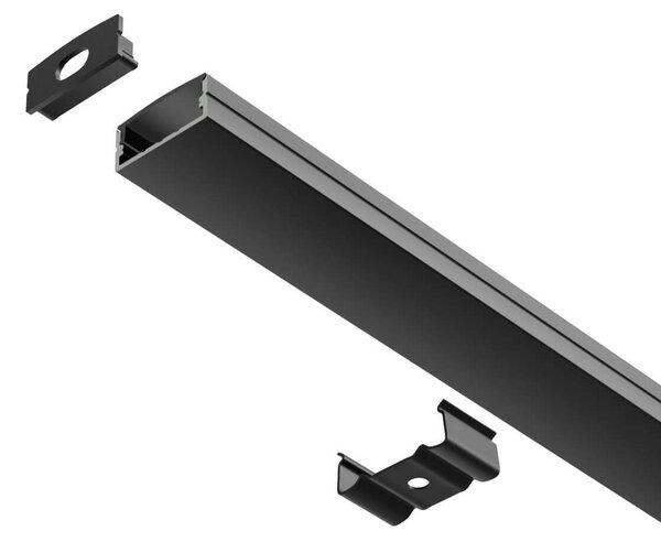 Profilo Slim per Doppia striscia LED 1m e 2m - NERO Variante Lunghezza Profilo 1 metro
