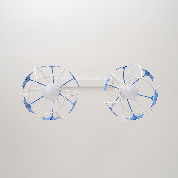 Lampadario a sospensione per bambini STARS 2xE27/15W/230V blu/bianco