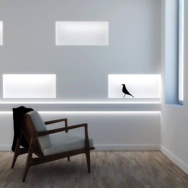 Cornice Pitturabile per Illuminazione Bidirezionale per Strisce LED da 115m Variante Lunghezza 115 Metri