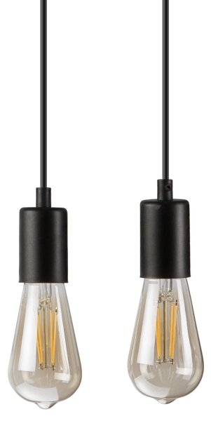 Lampadario a sospensione con filo CORTINA 2xE27/15W/230V + 2xG9/5W/230V nero/quercia
