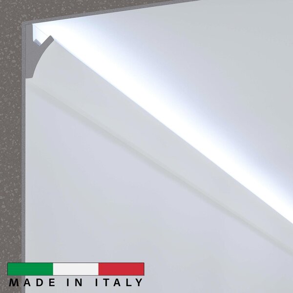 Cornice Pitturabile da Incasso o a Superficie per Strisce LED - 115m Variante Lunghezza 115 Metri