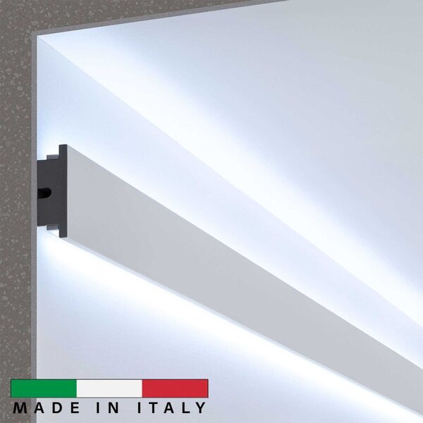 Cornice Pitturabile per Illuminazione Bidirezionale per Strisce LED da 115m Variante Lunghezza 115 Metri