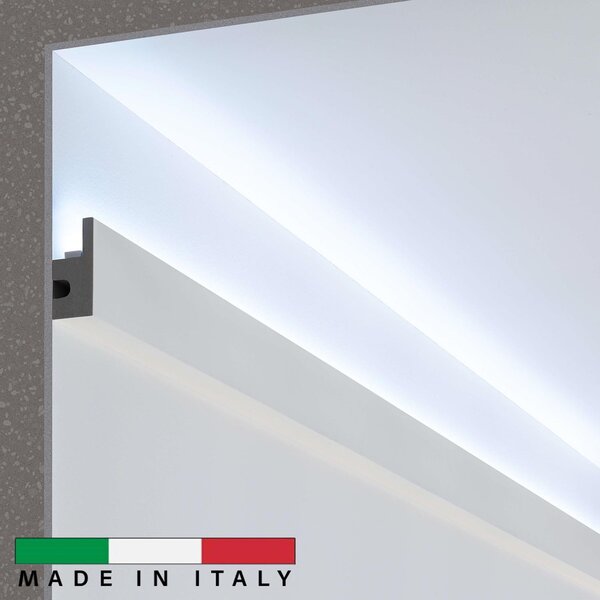 Cornice Pitturabile per Illuminazione Unidirezionale per Strisce LED - 115m Variante Lunghezza 115 Metri