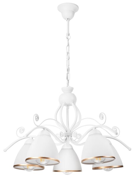 Lampadario a catena RETRO II 5xE27/60W/230V bianco
