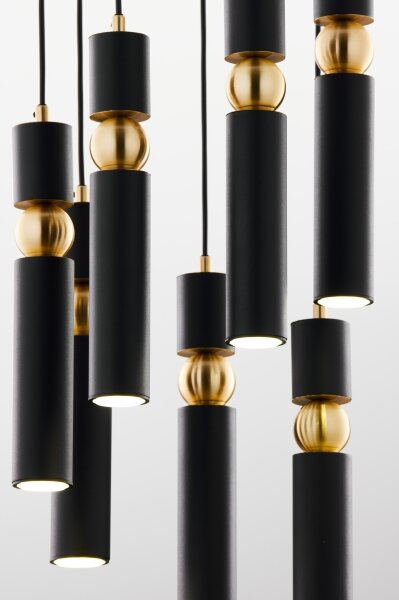 Jupiter 2015 - Lampadario a sospensione con filo ALAS 7xGU10/10W/230V nero/oro