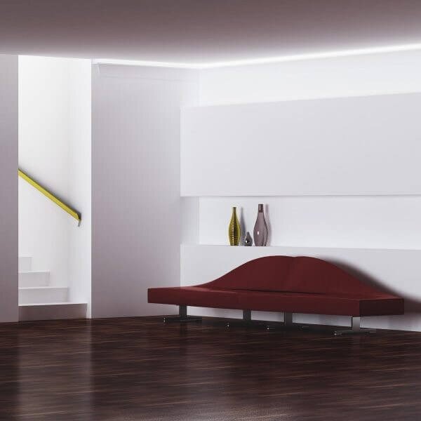 Cornice Pitturabile Convessa per parete per Strisce LED - 2m Variante Lunghezza 2 Metri