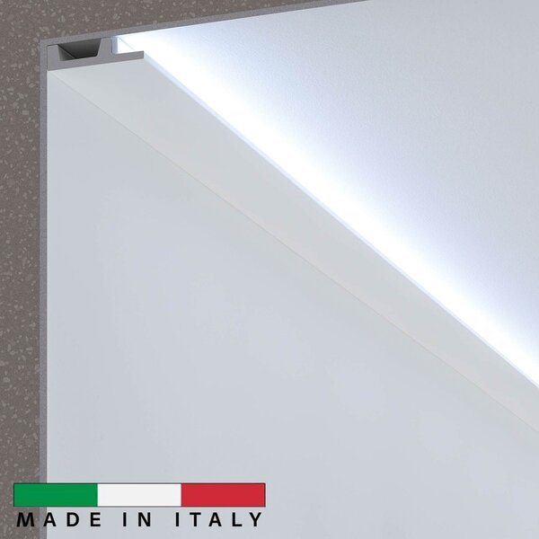 Cornice Pitturabile Piana da parete o soffitto per Strisce LED - 2m Variante Lunghezza 2 Metri
