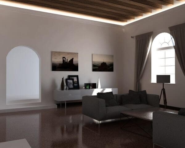 Cornice Pitturabile Convessa per parete per Strisce LED - 2m Variante Lunghezza 2 Metri