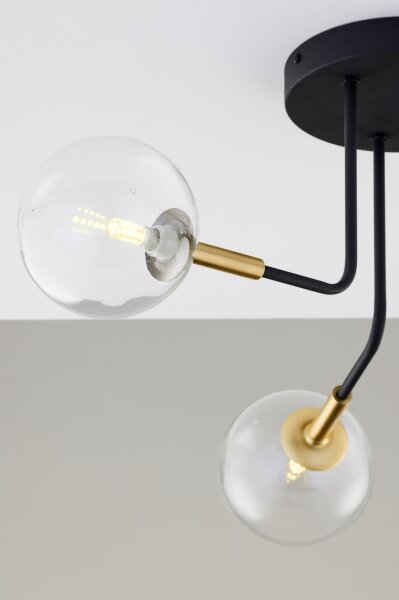 Jupiter 2039 - Lampadario a sospensione con supporto rigido BURANO 3xG9/10W/230V nero/oro/limpido