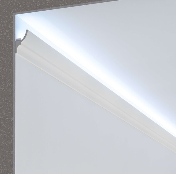 Cornice Pitturabile Convessa per parete per Strisce LED - 2m Variante Lunghezza 2 Metri
