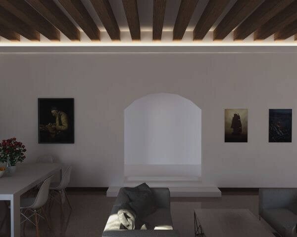 Cornice Pitturabile Convessa per parete per Strisce LED - 2m Variante Lunghezza 2 Metri