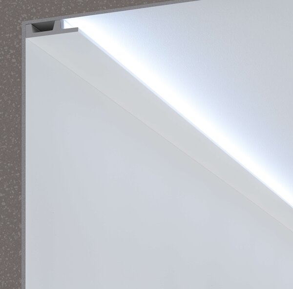 Cornice Pitturabile Piana da parete o soffitto per Strisce LED - 2m Variante Lunghezza 2 Metri