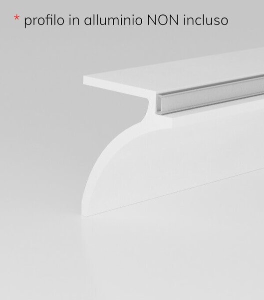 Cornice Pitturabile per illuminazione indiretta Tenda e Soffitto per Strisce LED - 2m Variante Lunghezza 2 Metri