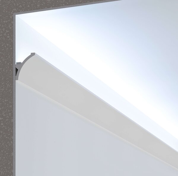 Cornice Pitturabile Stondata per parete per Strisce LED - 2m Variante Lunghezza 2 Metri