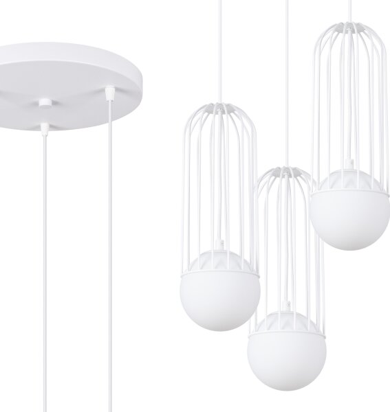 Sollux SL.1335 - Lampadario a sospensione con filo BRINA 3xG9/8W/230V bianco