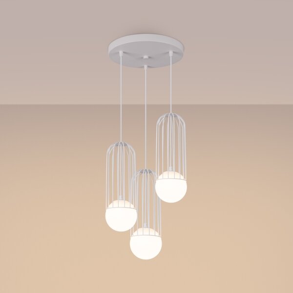 Sollux SL.1335 - Lampadario a sospensione con filo BRINA 3xG9/8W/230V bianco