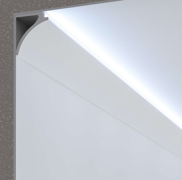 Cornice Pitturabile per illuminazione indiretta Tenda e Soffitto per Strisce LED - 2m Variante Lunghezza 2 Metri