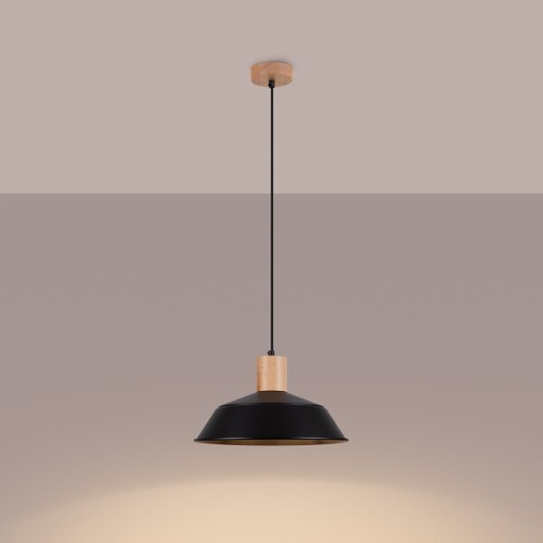 Sollux SL.1322 - Lampadario a sospensione con filo FANO 1xE27/15W/230V diametro 34 cm nero