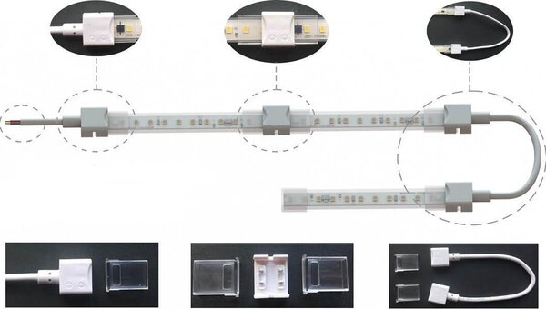 Strisce LED 220V 16W/m 120lm/W chip Lumileds Dimmerabile tagl. 10cm – 10m Colore Bianco Freddo 6.000K