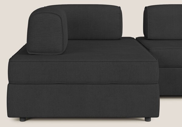 Liberty divano panoramico con pouf estraibile e schienali movibili in