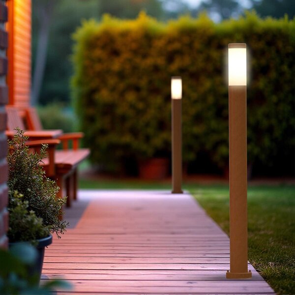 Paletto da Giardino 100cm CORTEN IK06 IP54 base E27