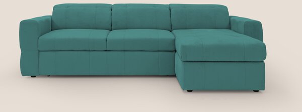 Kronos Divano angolare con pouf estraibile e penisola contenitore in m