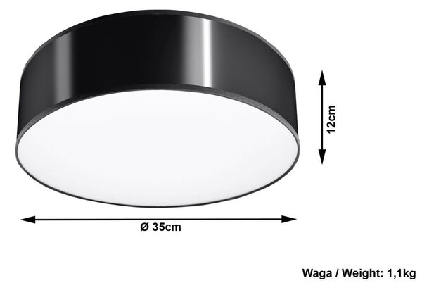 Plafoniera da Soffitto Tonda in PVC 2xE27 ARENA 35 Nera da interno