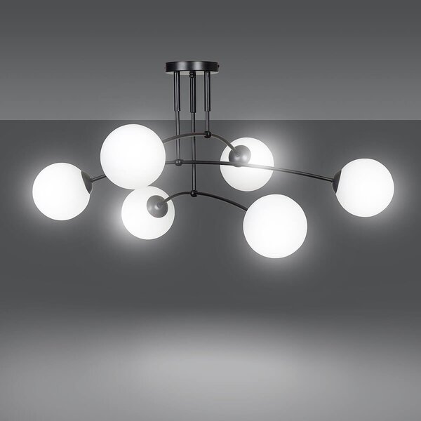 Lampadario a sospensione PREGOS 6 BLACK