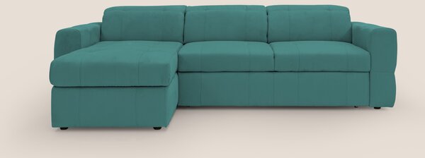 Kronos Divano angolare con pouf estraibile e penisola contenitore in m