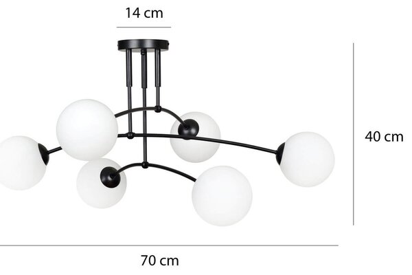 Lampadario a sospensione PREGOS 6 BLACK