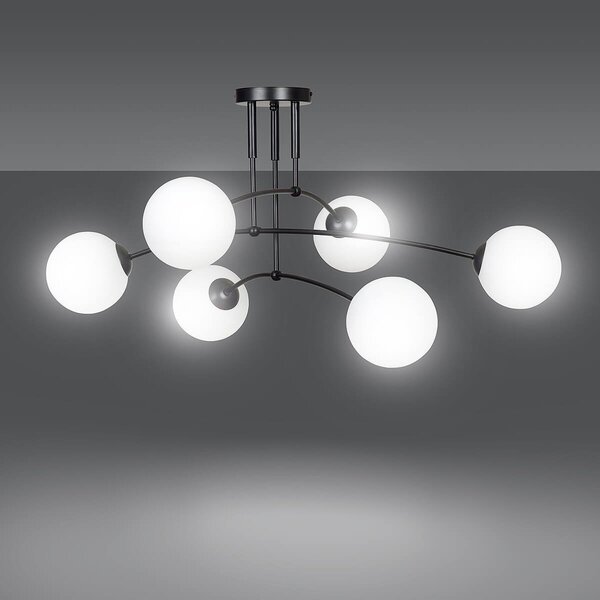 Lampadario a sospensione PREGOS 6 BLACK