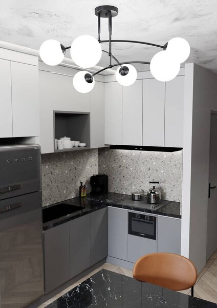 Lampadario a sospensione PREGOS 6 BLACK