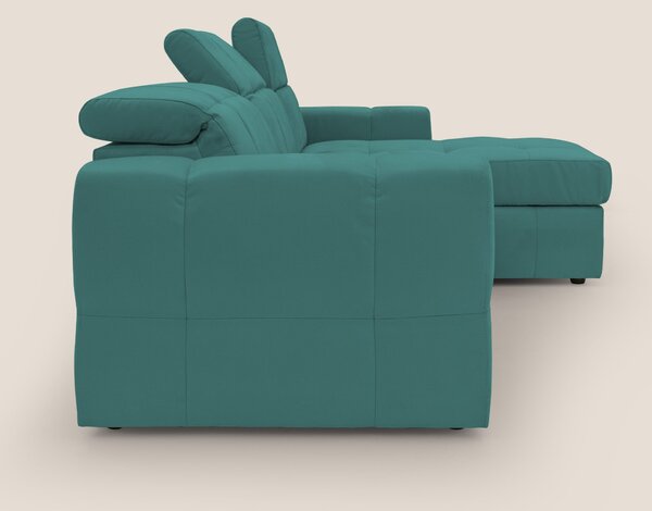 Kronos Divano angolare con pouf estraibile e penisola contenitore in m