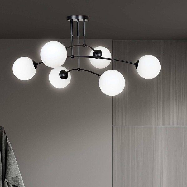 Lampadario a sospensione PREGOS 6 BLACK